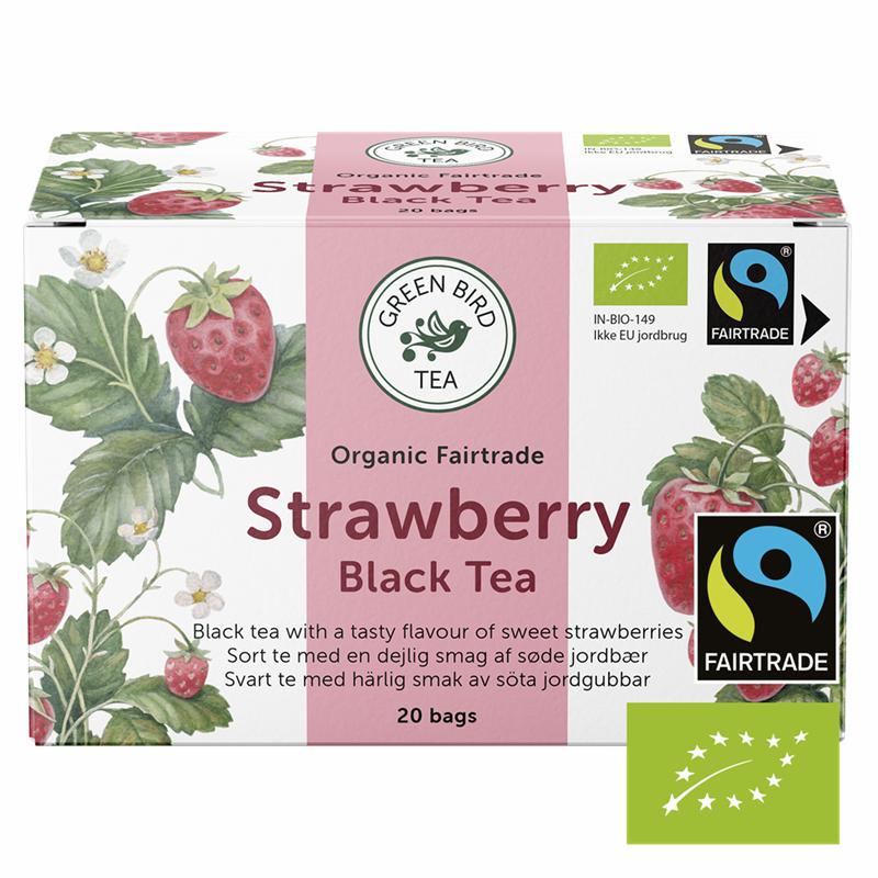 Green Bird Tea Strawberry Black Tea Ekologisk Fairtrade